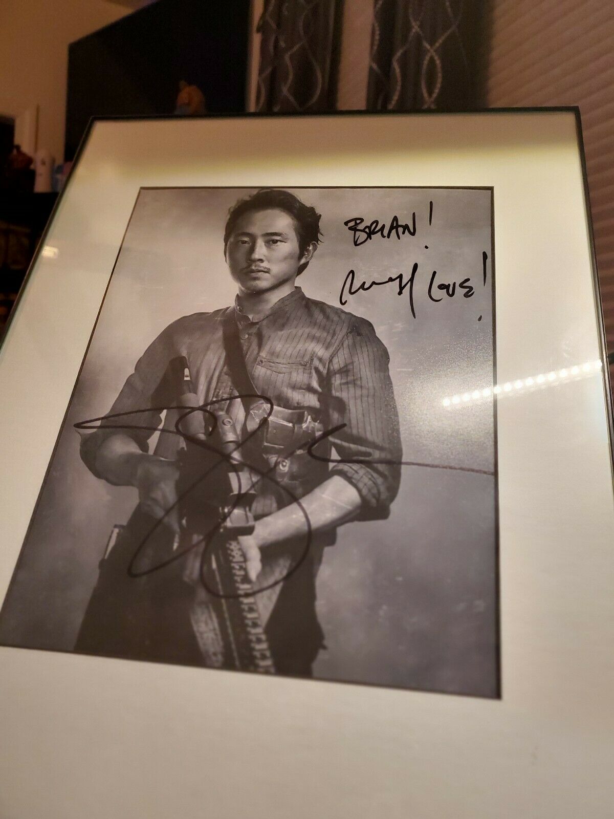 Walking Dead Glenn Rhee Autograph Photo Steven Yeun Twd Personalized Brian