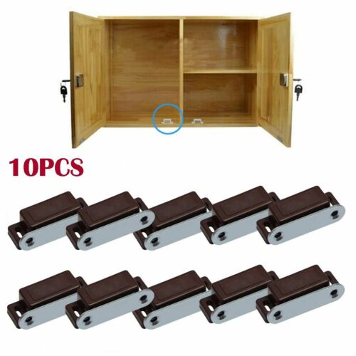 10pcs Brown Magnetic Door Catches Cupboard Wardrobe Cabinet Latch Drawer Catch