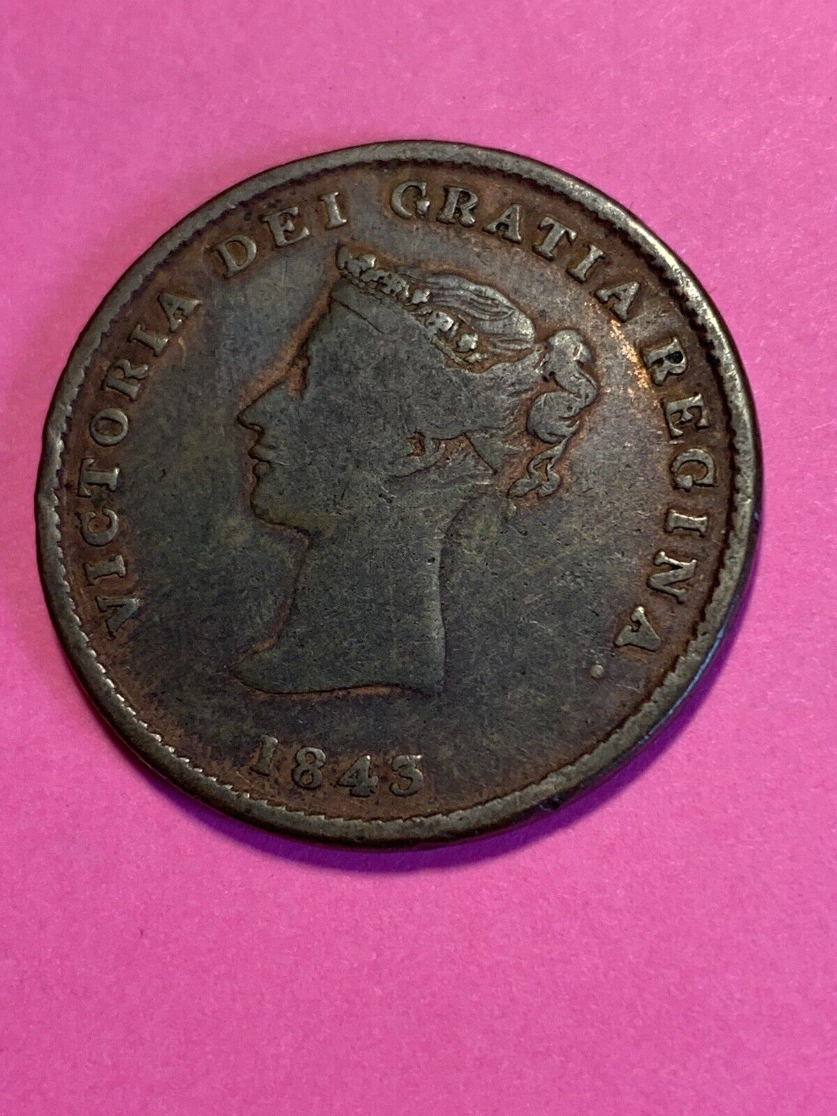 Canada - New Brunswick  1843 HALF PENNY TOKEN ( Nice Looking Old Coin)
