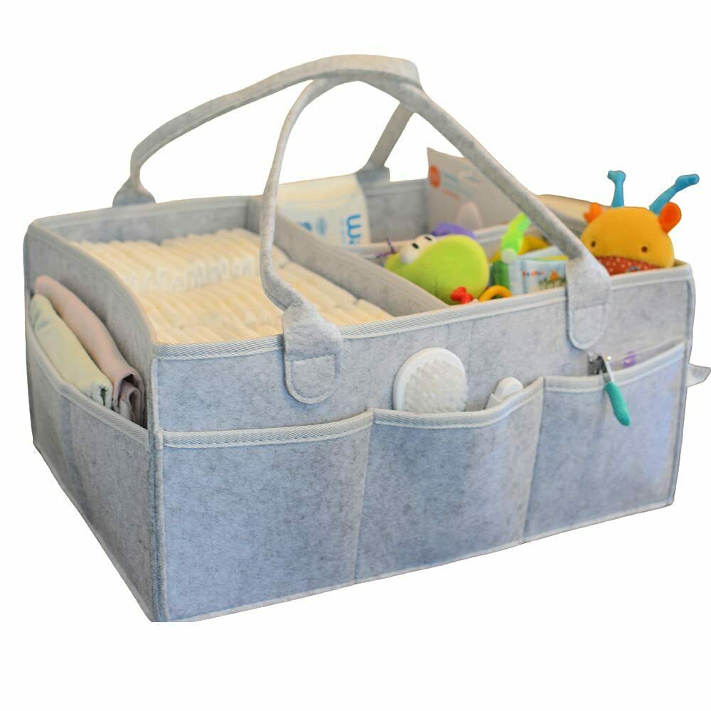 Extra Large Portable Diaper Caddy Tote - Diaper Organizer And Storage For Baby