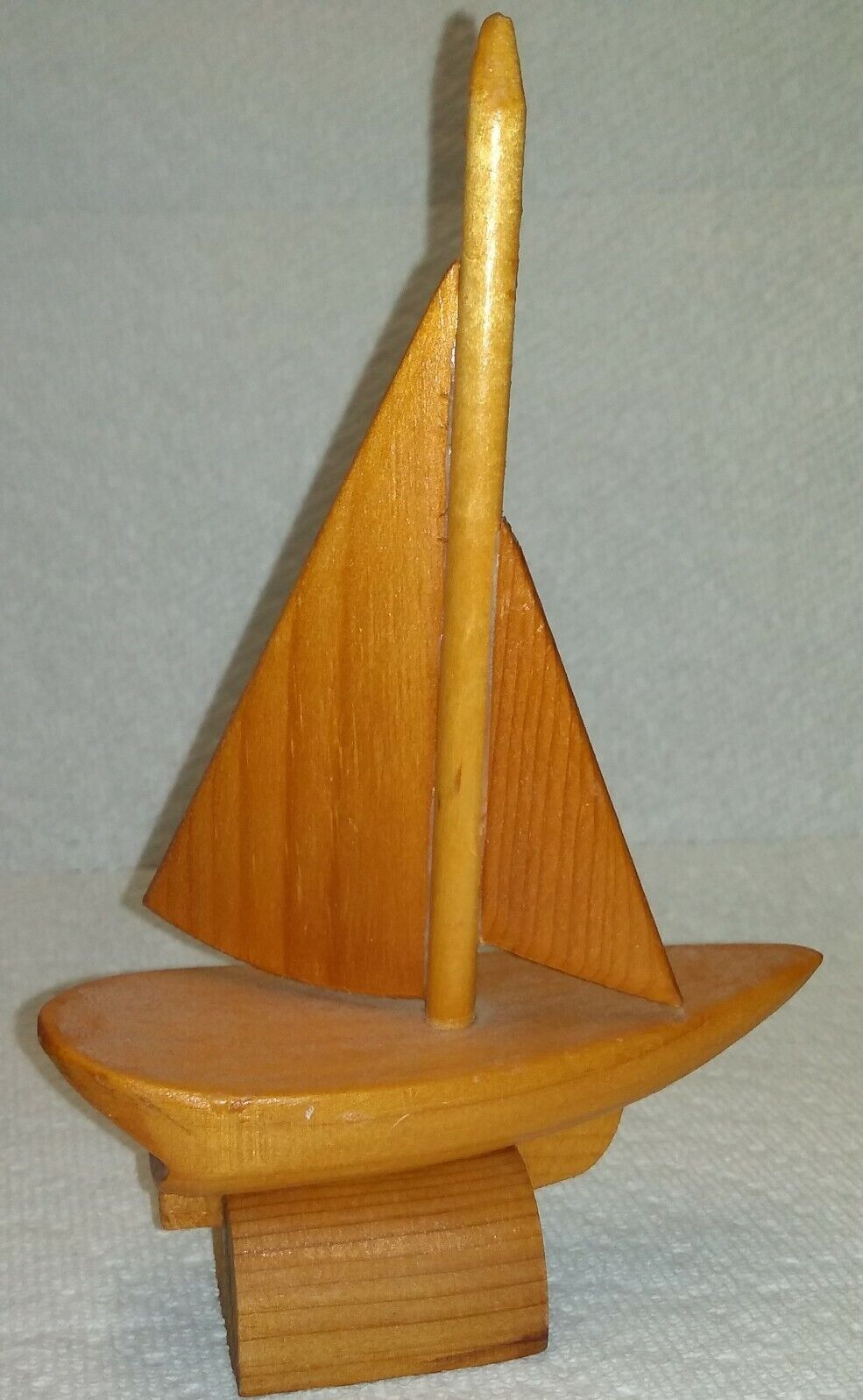 Vintage Handmade Wood Sail Ship - Hand Crafted Carved