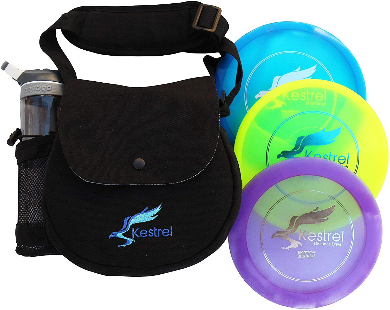 Kestrel Discs Golf Pro Set | 3 Disc Pro Pack Bundle and Small Bag | Disc Golf Se