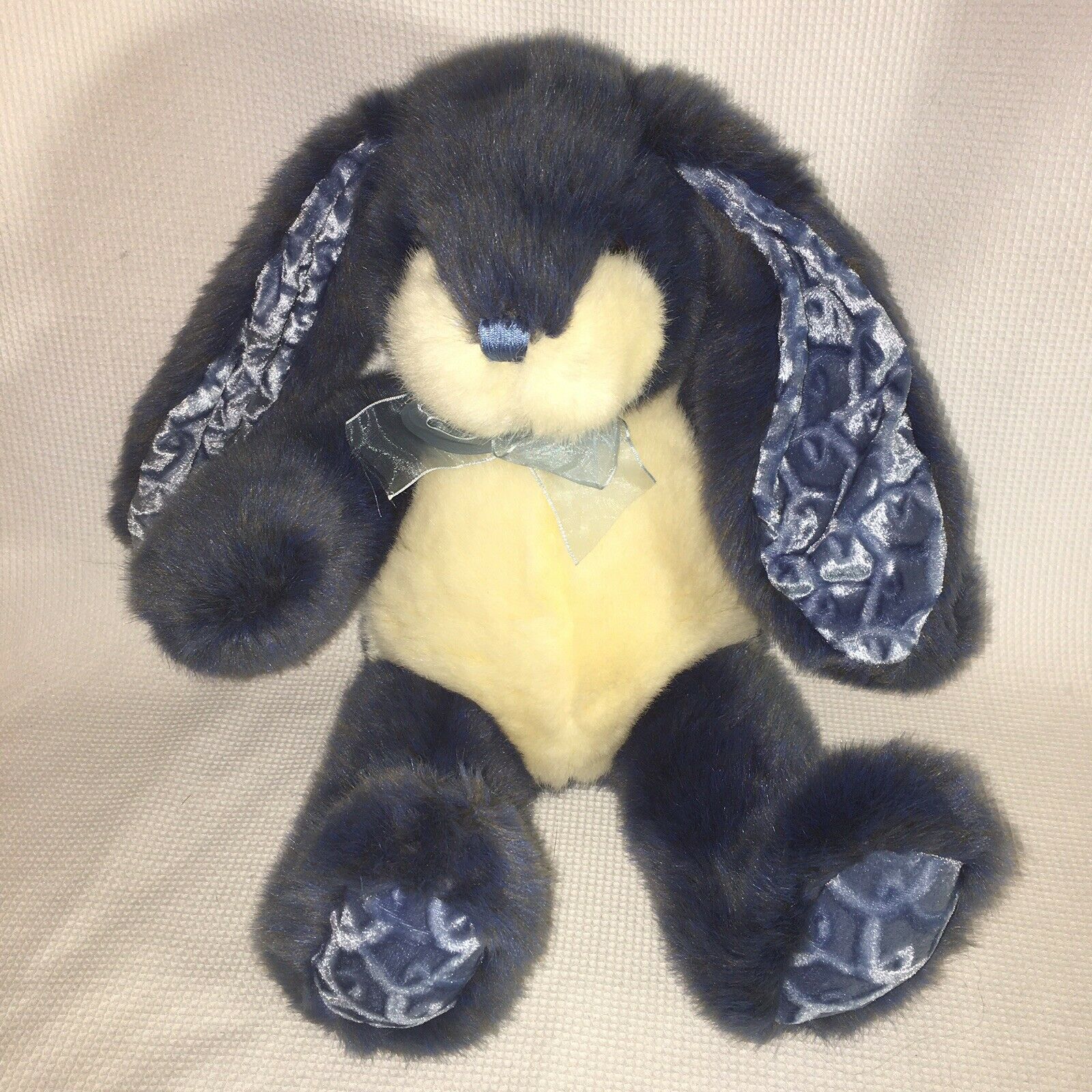 Dan Dee Rabbit Plush Dark Blue Gray Bunny 17" Stuffed Animal Toy