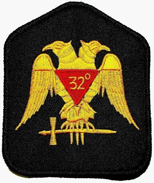 Masonic 32 Degree 32nd Scottish Rite Embroidered Iron-On Emblem Patch