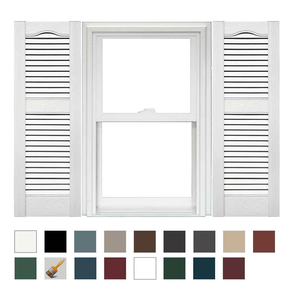 1 Pair of Mid America Open Louver Vinyl Shutters 14.5 Inches