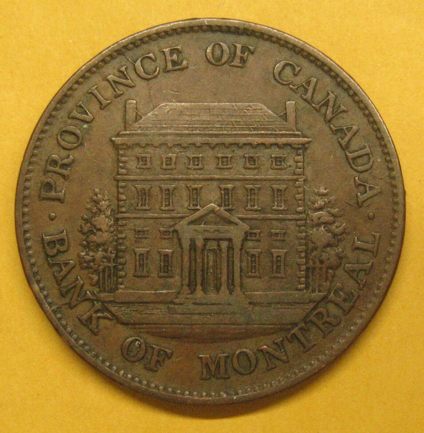 1844 Canada Bank Of Montreal 1/2 Penny Token Take a Look