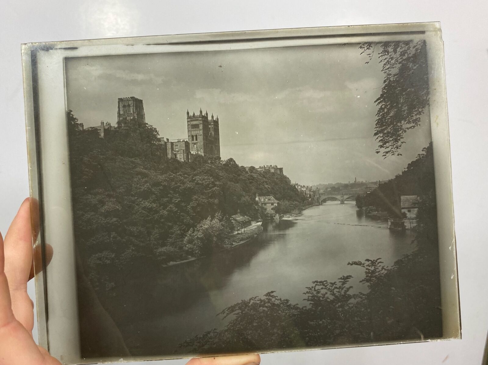 Rare Antique Castle Landscape Ambrotype Full Plate Glass Photograph Image 8.5"