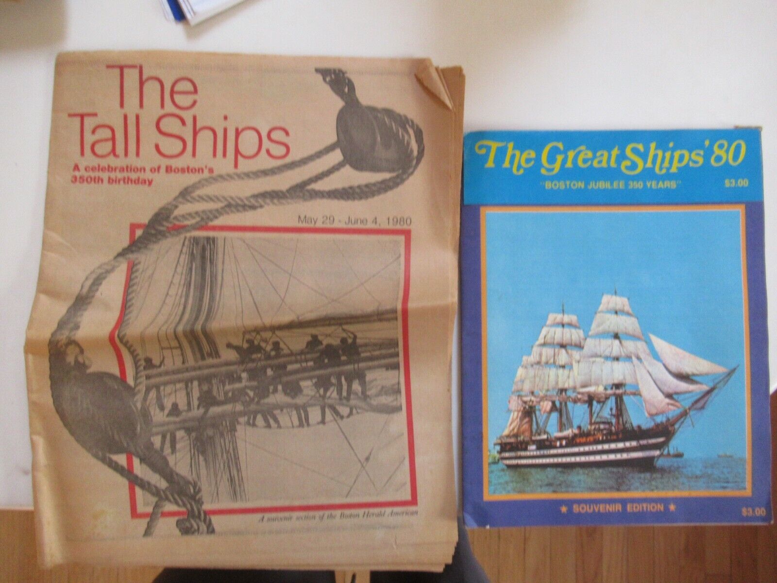 1980 Boston TALL SHIPS Souvenir Program & Newsprint Souvenir Newspaper