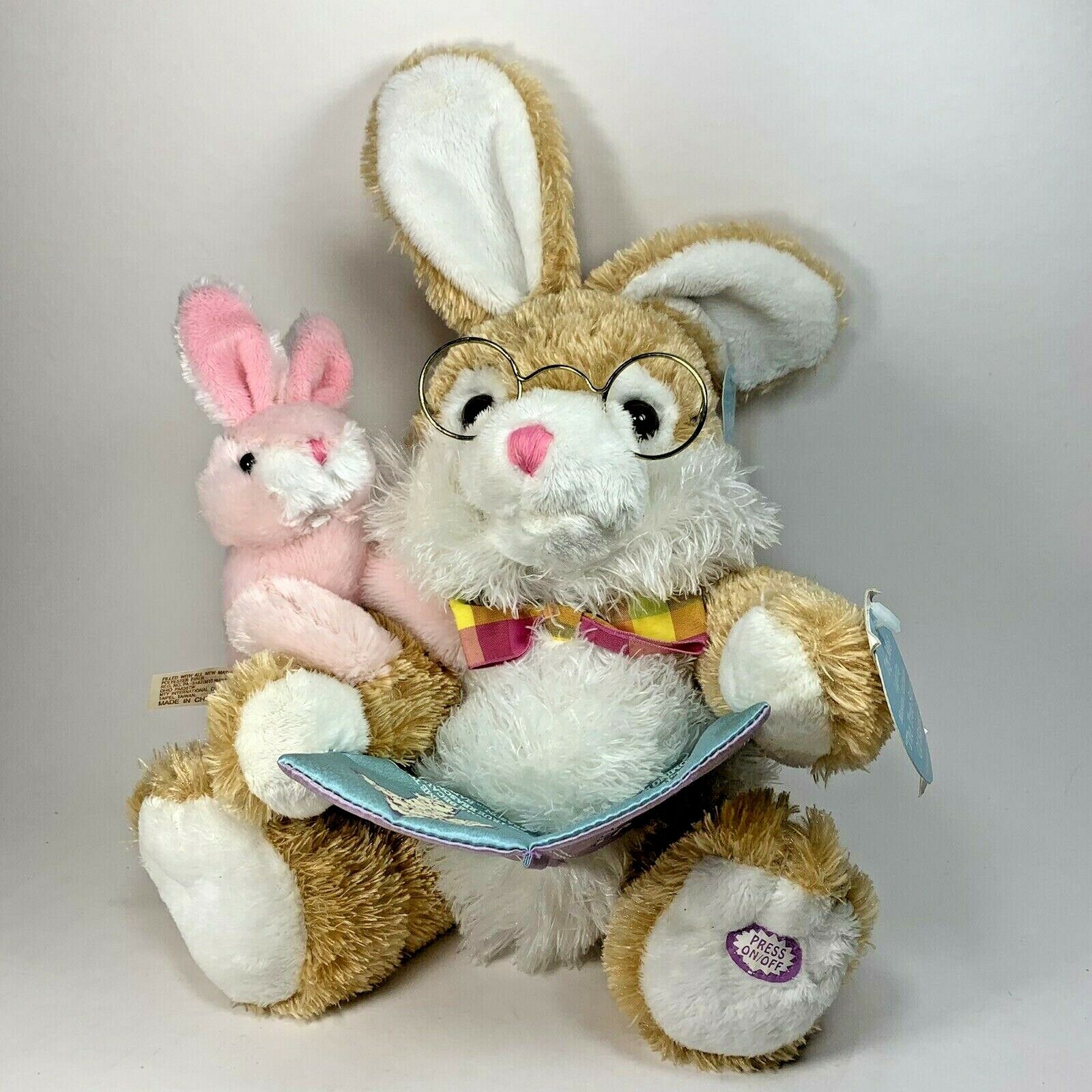 Dan Dee Bunny Rabbit Plush Talking Reads Story Of Easter Light Up With Tags