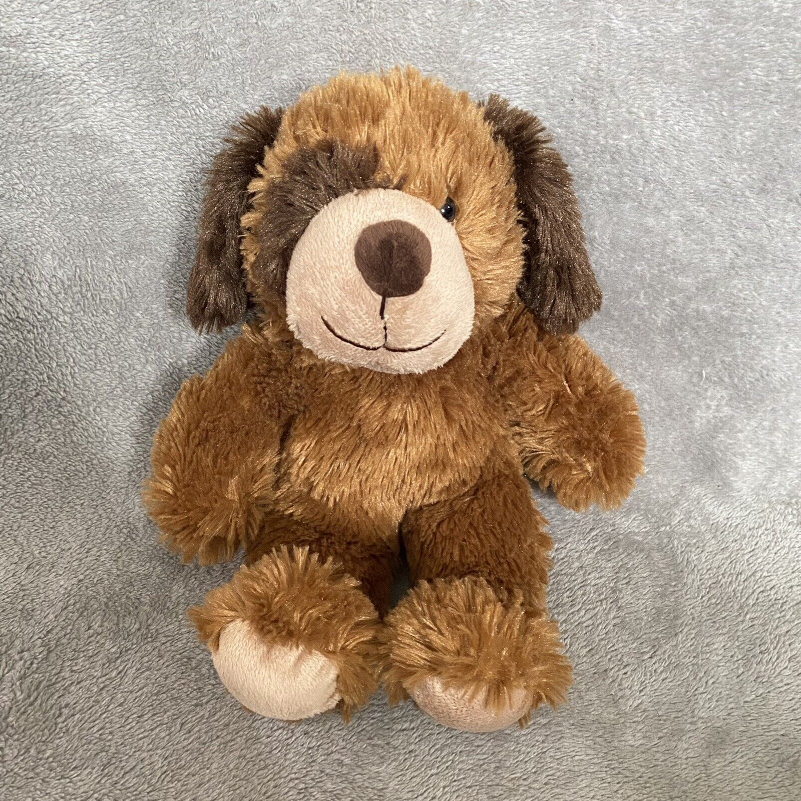 Dan Dee 10” Puppy Dog Brown Shaggy Plush Stuffed Animal Toy Patch Eye