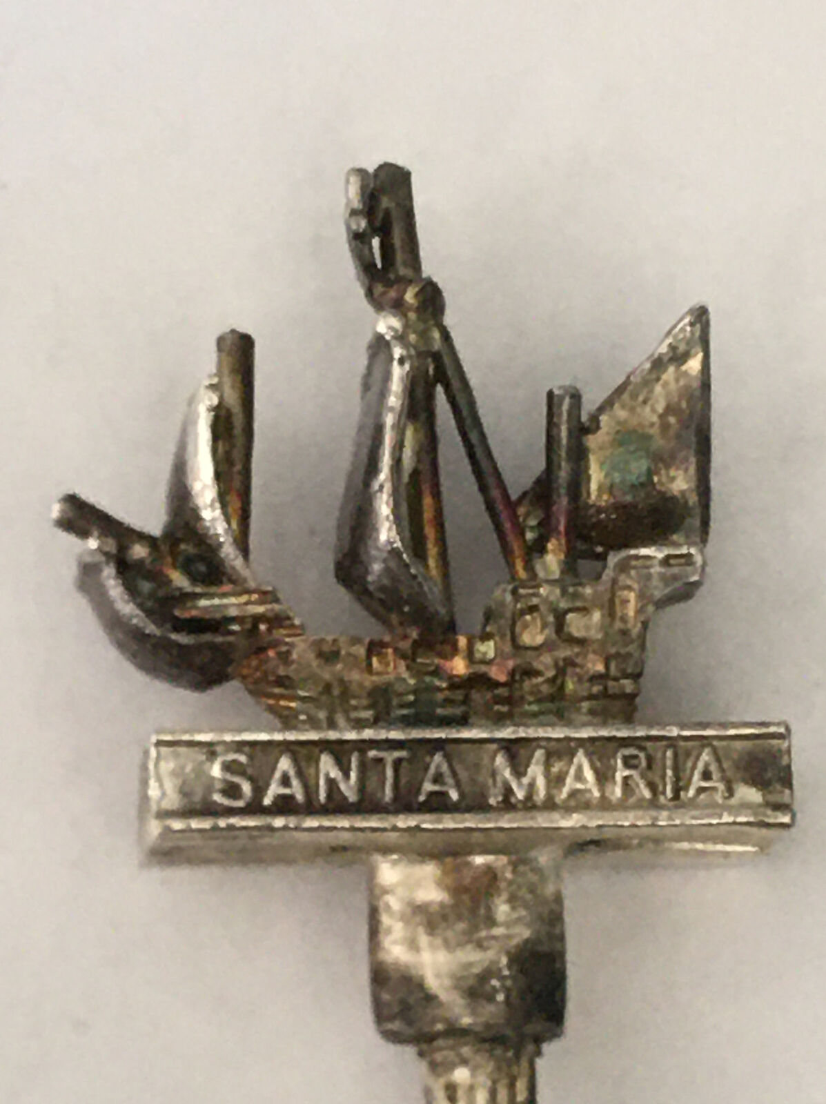 Vintage Souvenir Spoon Collectible Santa Maria 1492-1992. Christopher Columbus