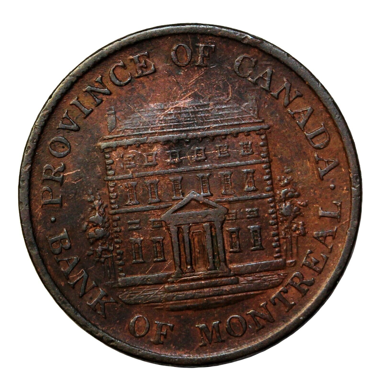1844 Canada Montreal Bank Halfpenny Token Breton-527 PC-1b6