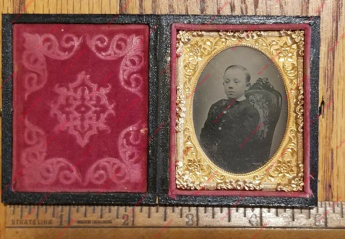 1/9 Plate Ambrotype Handsome Young Child Boy  Jacket Groomed - 1860s Photograph