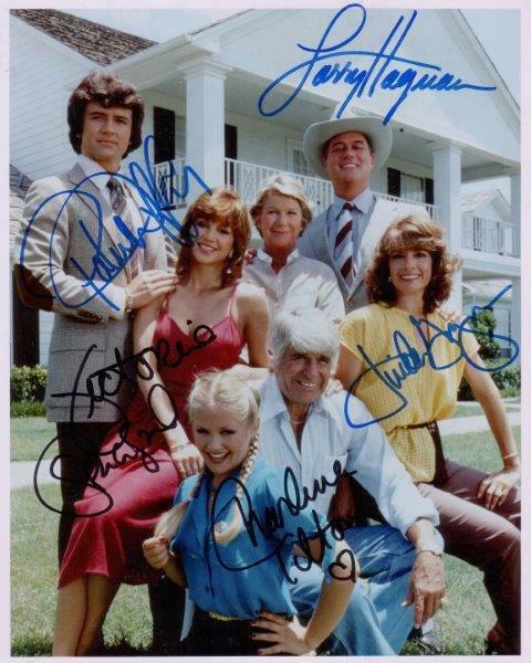 REPRINT - DALLAS Cast Larry Hagman 1980's TV Autographed Signed 8 x 10 Photo RP