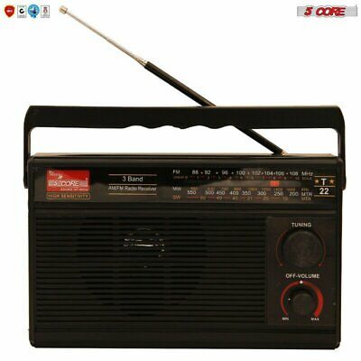 Radio Retro Transistor AM FM 3Band Portable Battery Powered 5Core TC 22