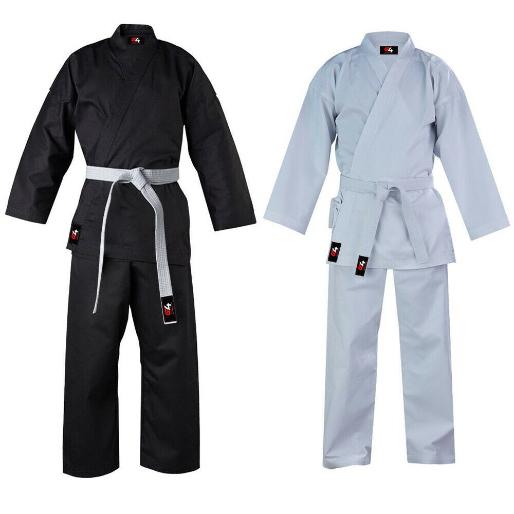 G4 Adult Student Karate Unifrom Suit GI Aikido Martial Arts Free Belt Set Kids