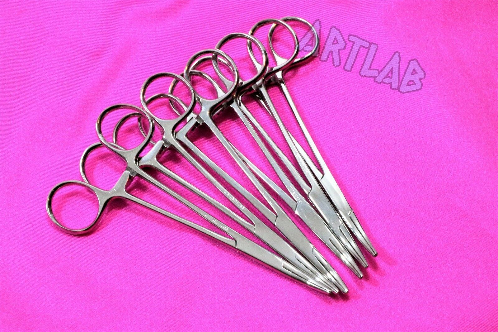 6 Pc Mosquito Hemostat Forceps 5" Curved Stainless Steel Surgical Medical