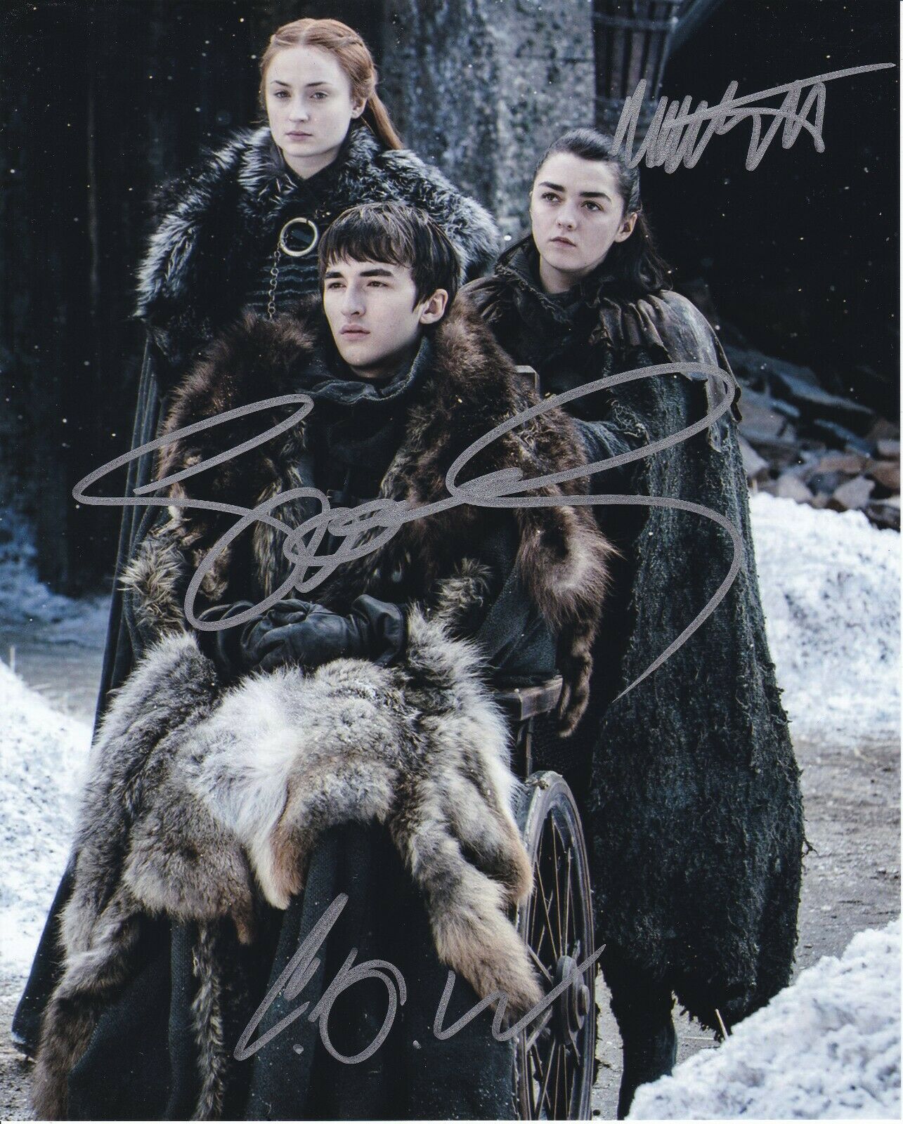 Sophie Turner Maisie Williams Issac Hepsteaf GOT autographed 8x10 photograph RP