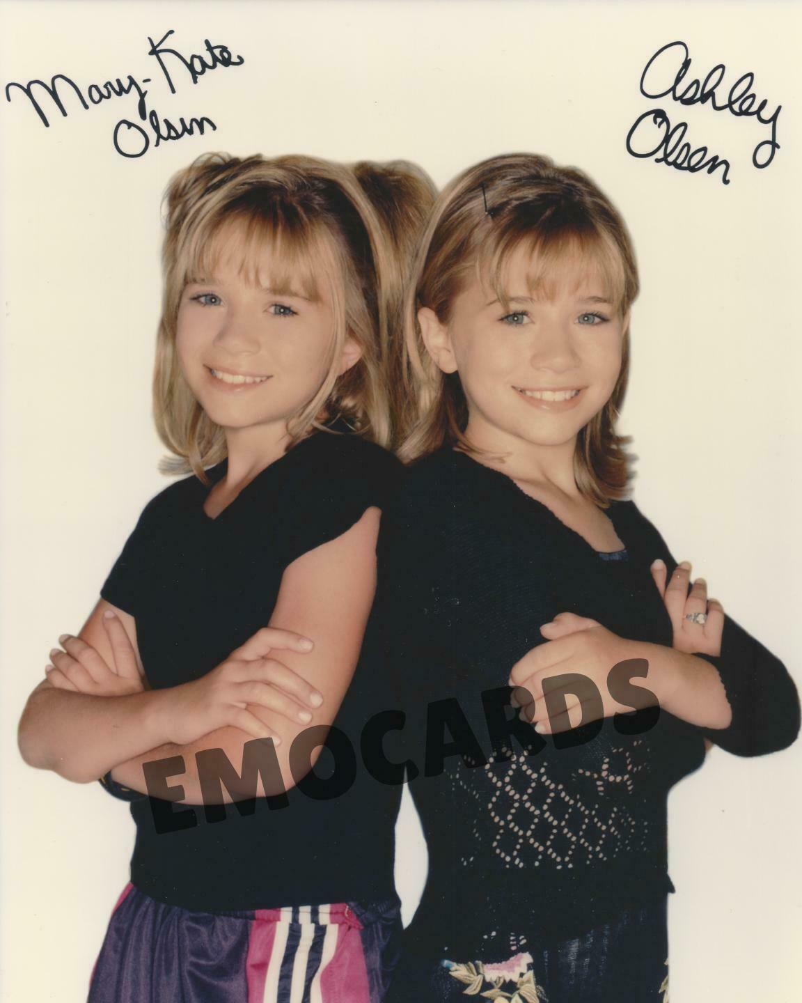FULL HOUSE MARY KATE ASHLEY OLSEN TWINS SIGNED 8x10 PHOTO RP AUTO PRINT POSTER