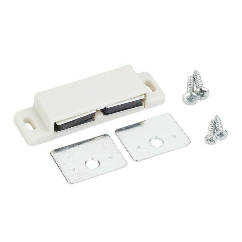 White Magnetic Door Catch Double Magnet Cabinet Latch Keep Furniture Magnets