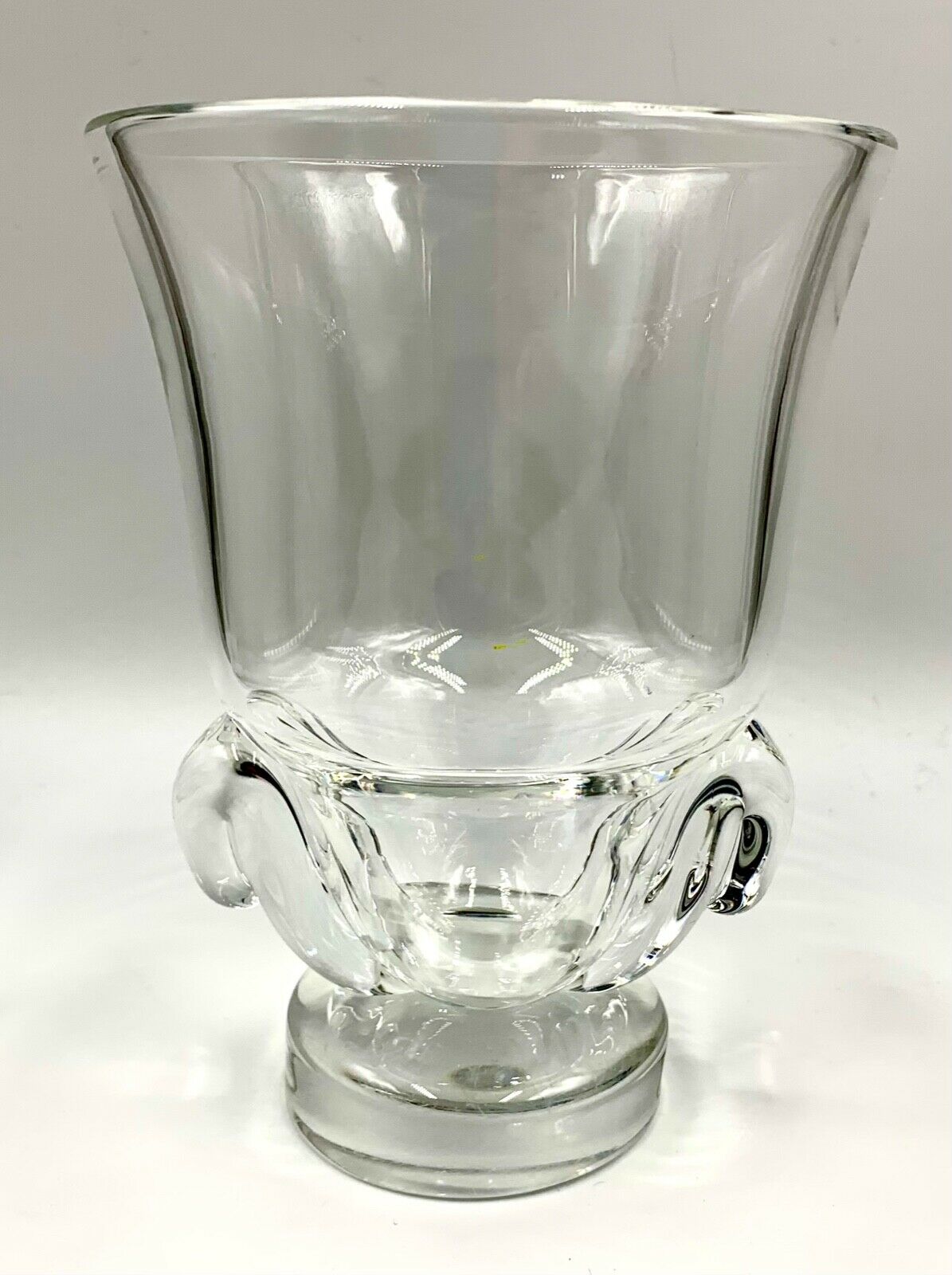 Elegant Steuben Crystal Small Turned Handle Urn Or Vase