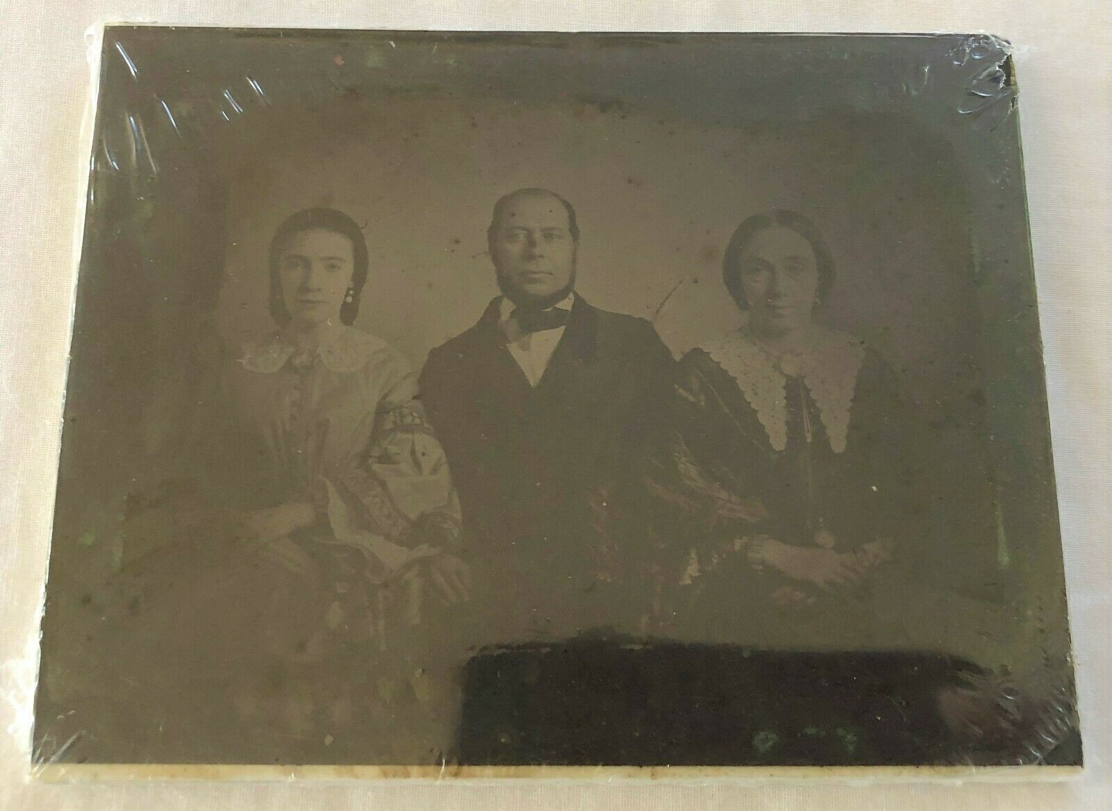 Large Ambrotype Family Portrait Half-plate Circa 1854-1860's