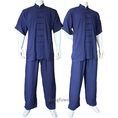 Summer Lightcotton Shortsleeves Tai Chi Uniform Kung Fu Wing Chun Wushu Suit