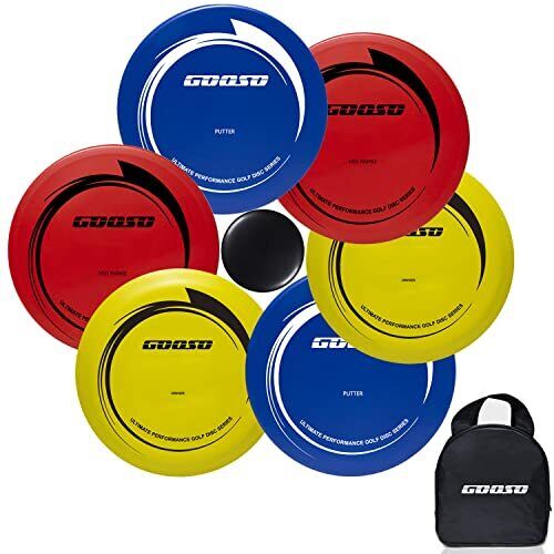 Disc Golf Set - Driver, Mid-Range and Putter Discs with Disc Golf Black-6 Pack