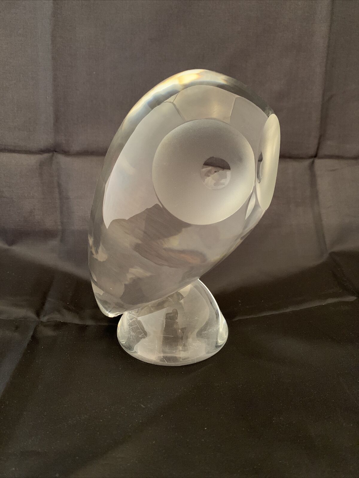 Vtge Mid Cent Steuben Glass Crystal  Owl  By Donald Pollard Figurine Paperweight