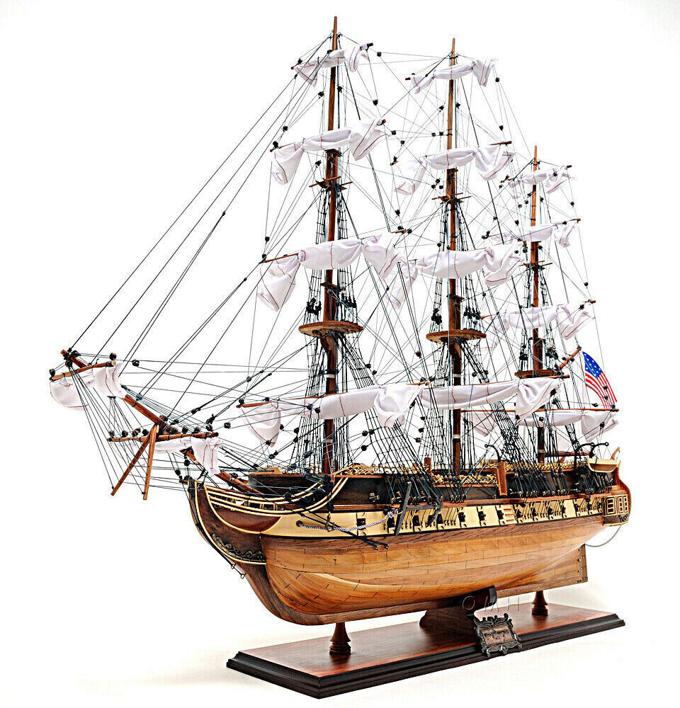 Uss Constitution Old Ironsides Wooden Tall Ship Model 38" Sailboat Boat In Stock