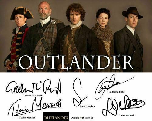 Outlander S2 Sam Heughan Caitriona Balfe Cast Signed Photo Autograph Reprint