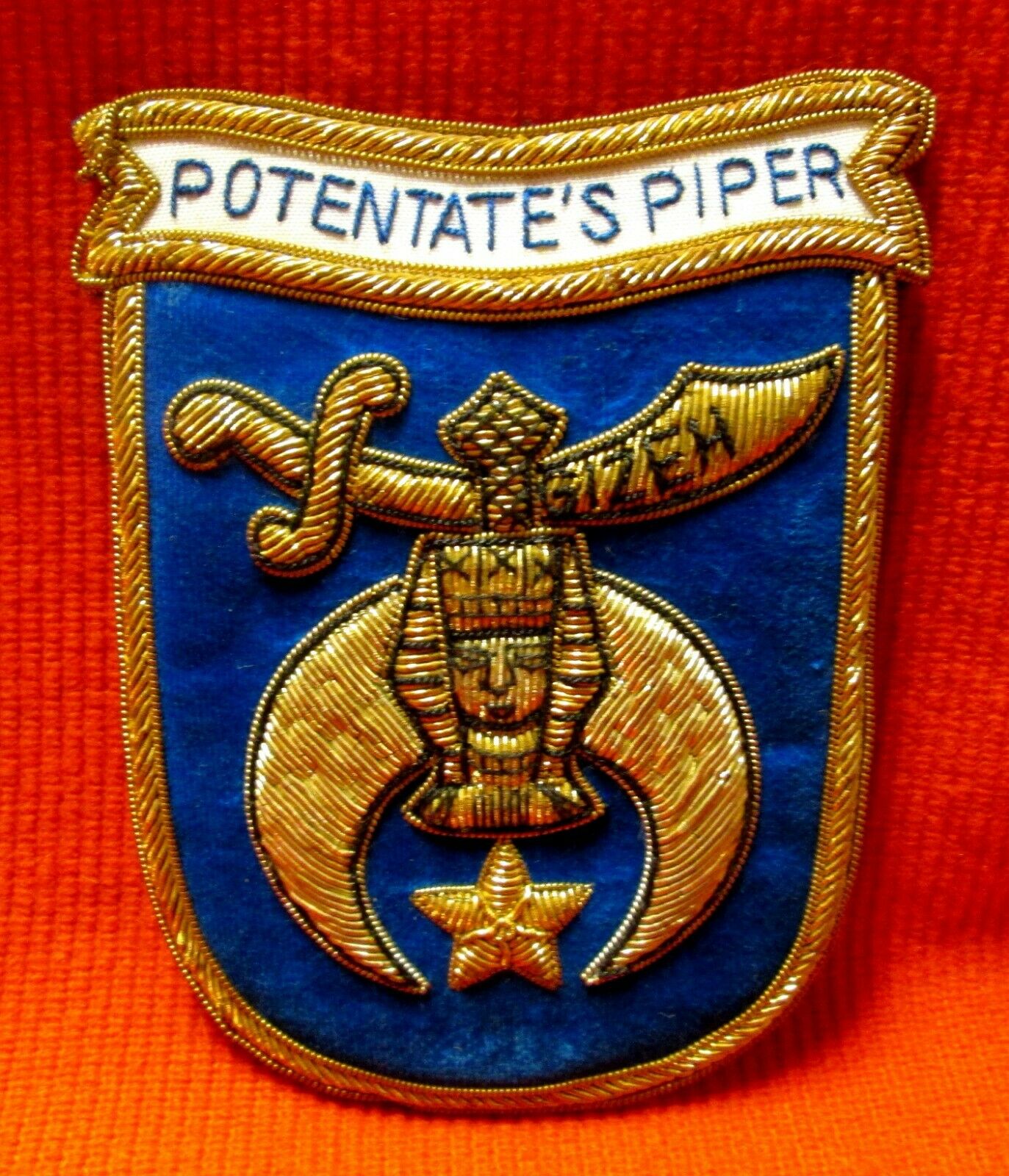 Rare Gizeh Shriner's Club Jacket Patch Potentate's Piper Freemasonry icszu4