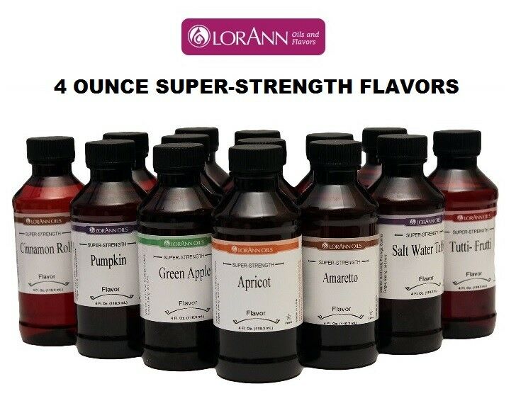 Lorann 4 Oz Super Strength Flavoring Oils Flavor Extracts Four Ounce Bottles