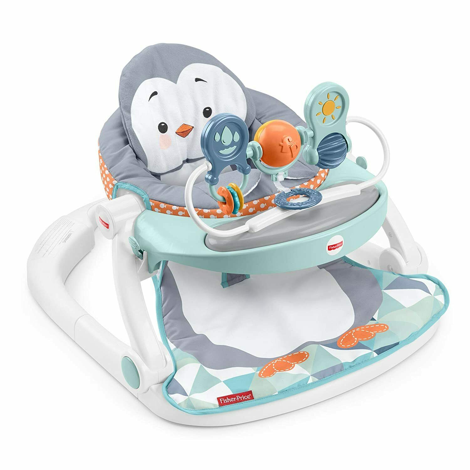 Fisher Price Sit Me Up Floor Seat With Tray Penguin Themed Portable Infant Chair