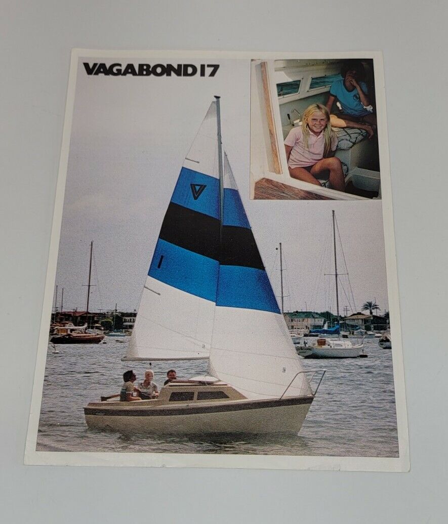 70s Vagabond 17  Day Sailer Vintage Brochure - Vagabond Sailboats - Santa Ana Ca