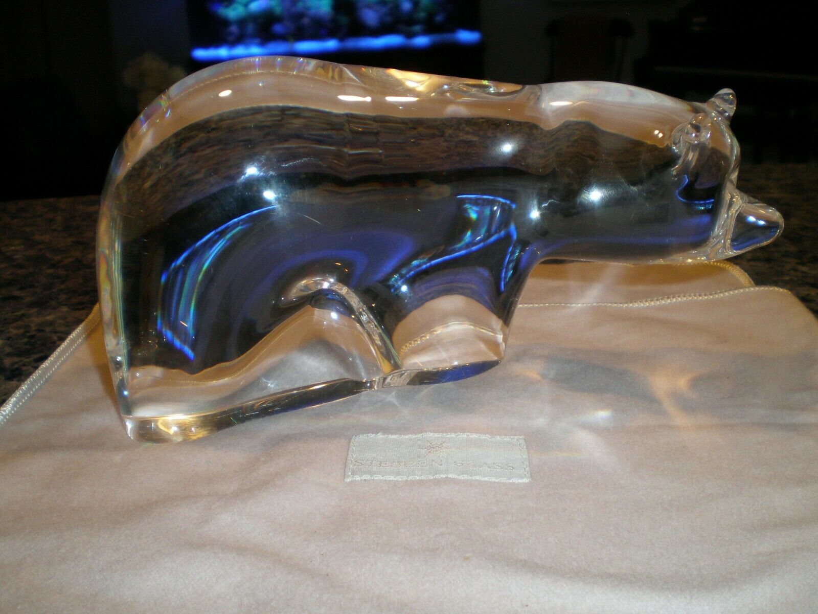 Steuben Glass Large Bear - Grizzly - Kodiak - Signed - Vg Condition - 7.75" Long