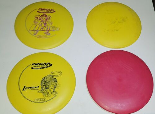 X4 DX Plastic Disc Golf Yellow/Red SET Innova Leopard/Destroyer/valkyrie/Roc LOT