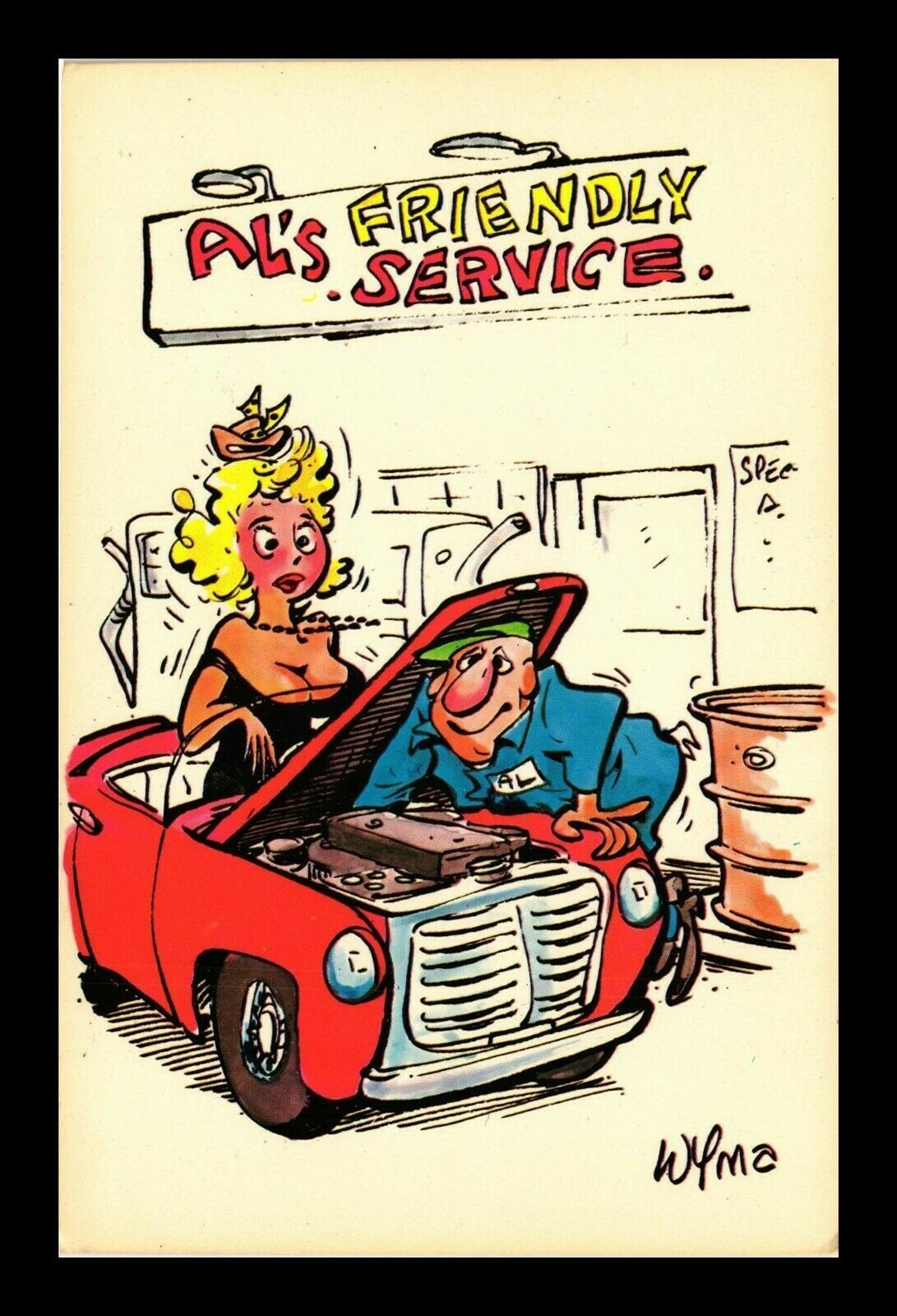 DR JIM STAMPS US ALS FRIENDLY SERVICE TOPICAL COMIC GREETINGS POSTCARD