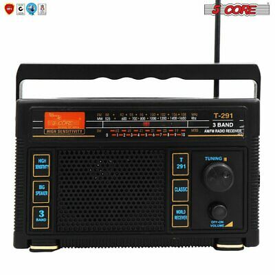 Radio Retro Transistor AM FM 3Band Portable Battery Powered 5Core T-291