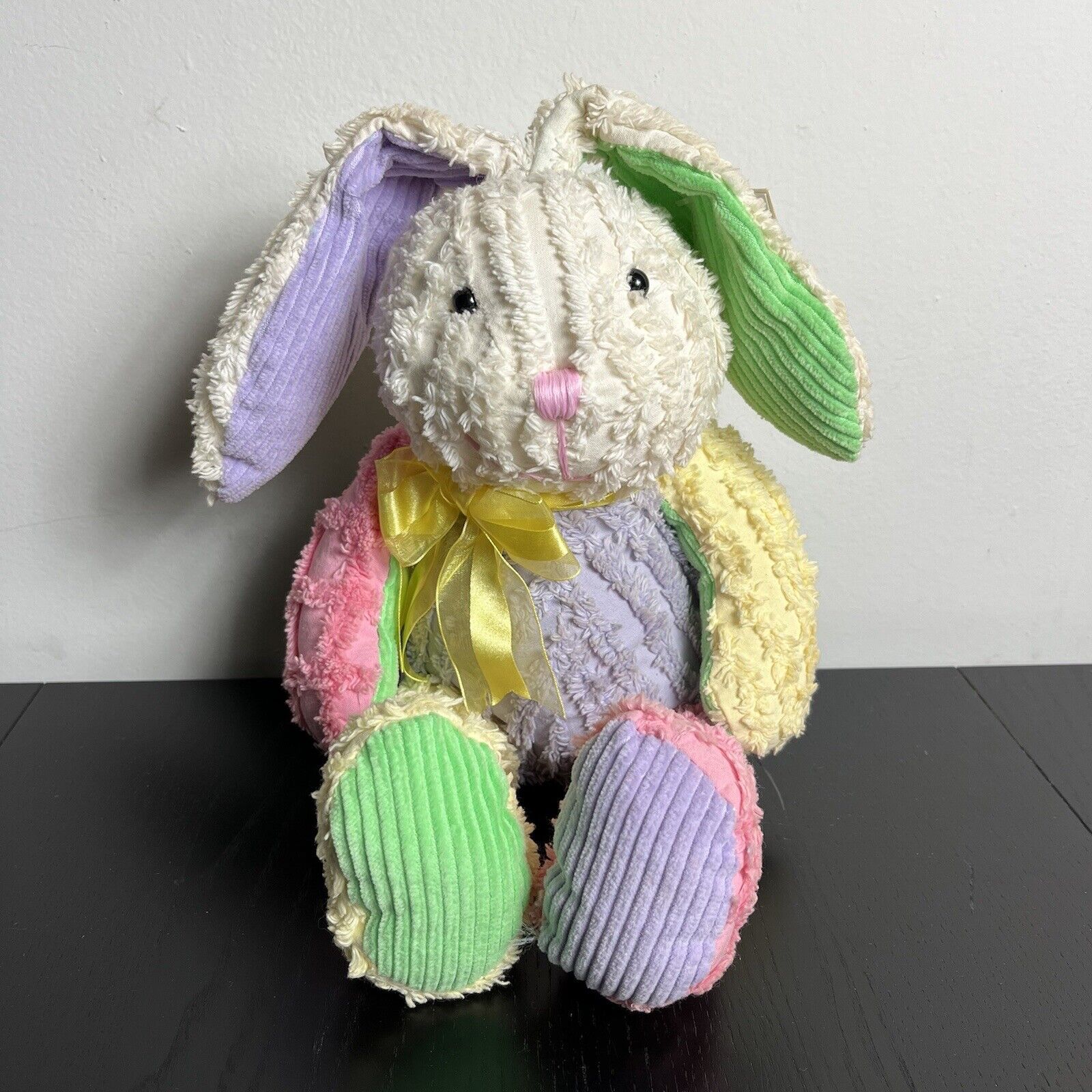 DAN-DEE Soft Expressions Chenille Plush Easter Bunny Rabbit in Pastel Colors