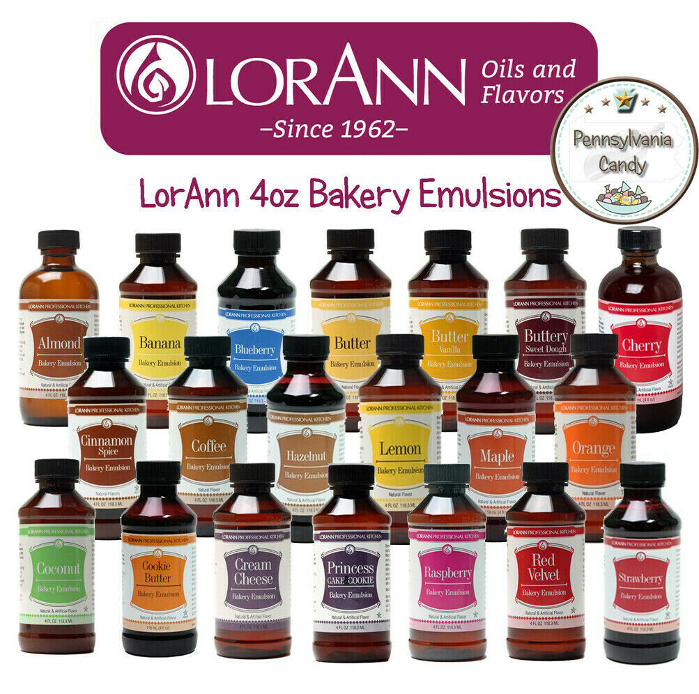 Lorann 4 Oz Bakery Emulsions Flavors Premium Baking Cake Cookie Emulsion Flavor