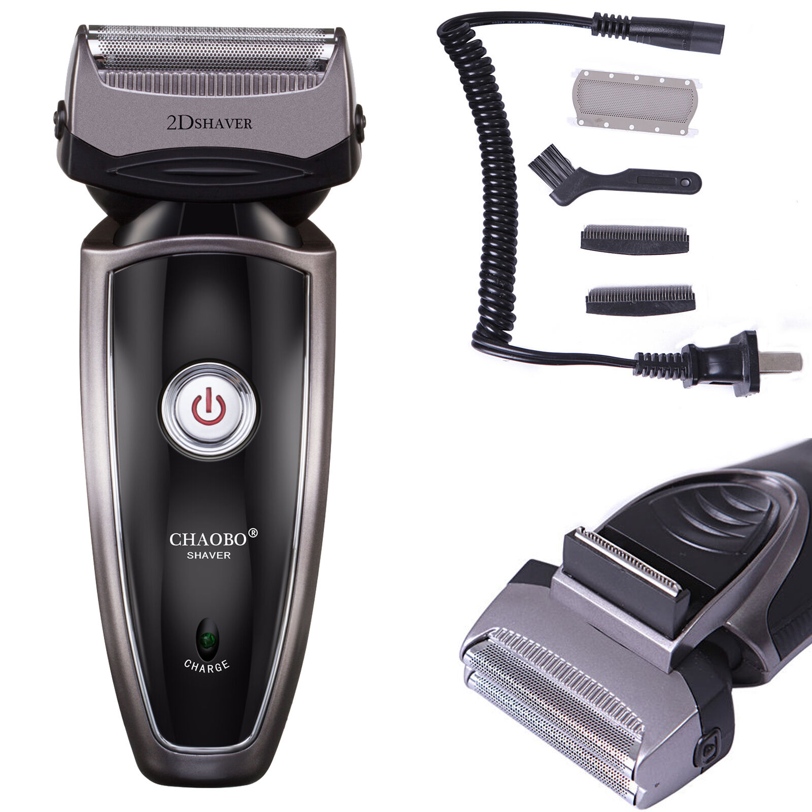 Men's Rechargeable Cordless Electric Razor Shaver Groomer Double Edge Trimmer Us