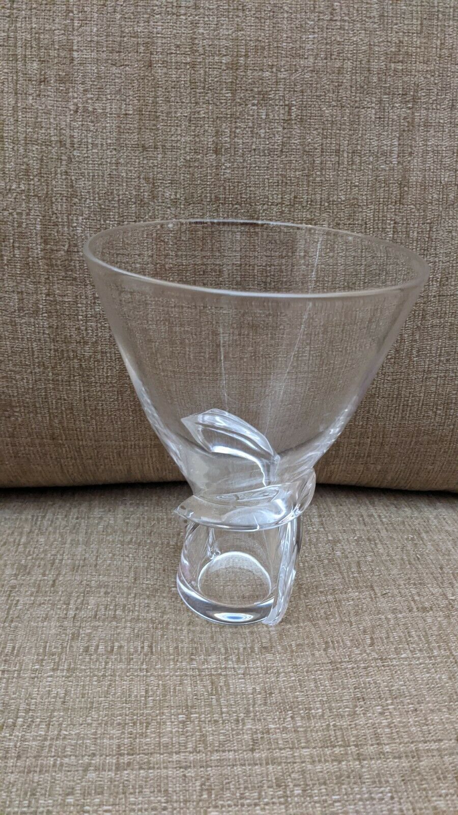 Steuben Glass Works Signed Crystal Twist Vase With Box